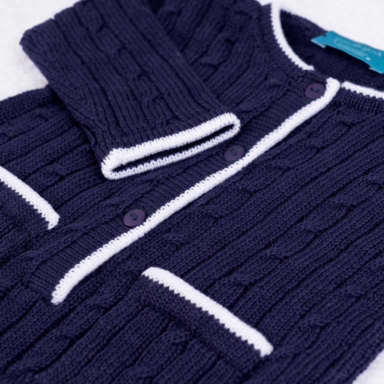 Saída Maternidade Tricot Navy Azul 03 Peças — vista alternativa
