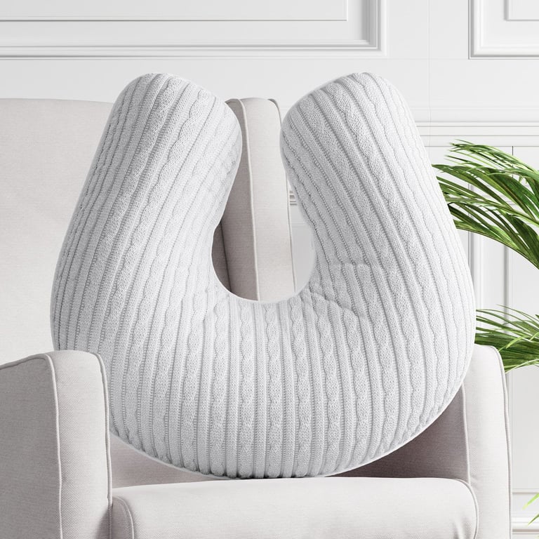 Almofada Amamentação Tricot Trança Branco