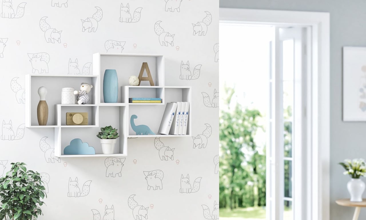 Nicho de Madeira Módulos Retangulares Branco