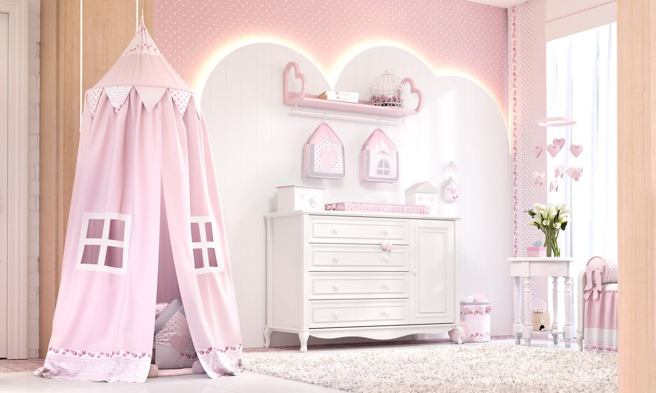 Tenda Dossel Patchwork Rosa 2m — vista alternativa