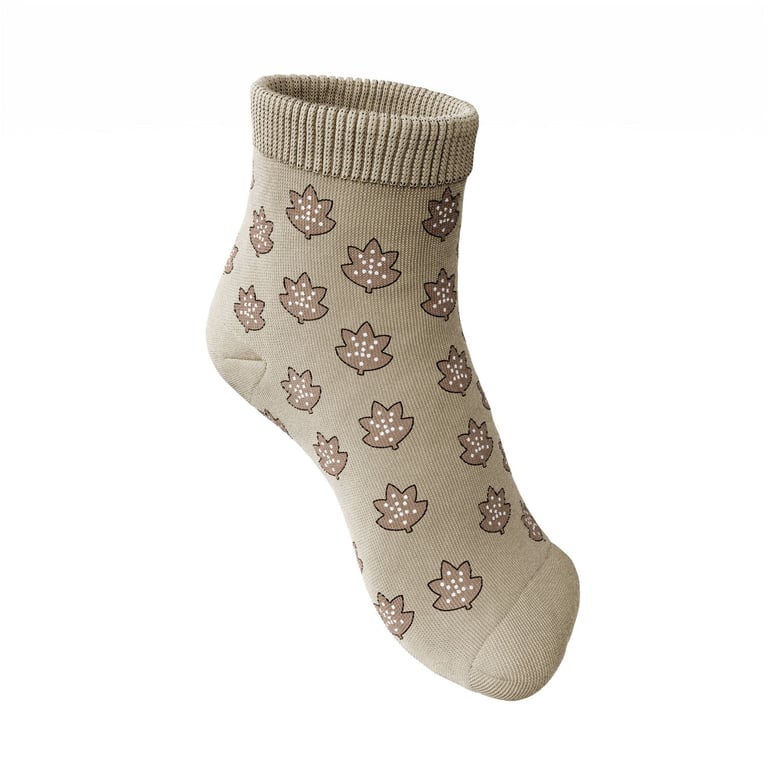 Meia Bebê Folhas de Outono Marrom