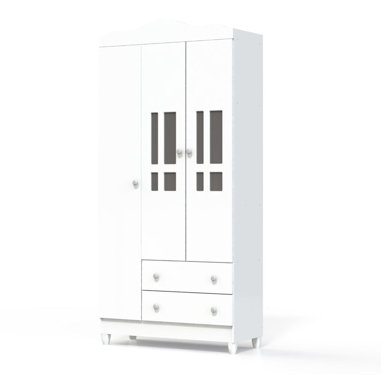Guarda Roupa Infantil Branco 3 Portas Ariel