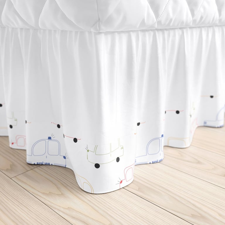 Saia de Cama Infantil Carrinhos Coloridos