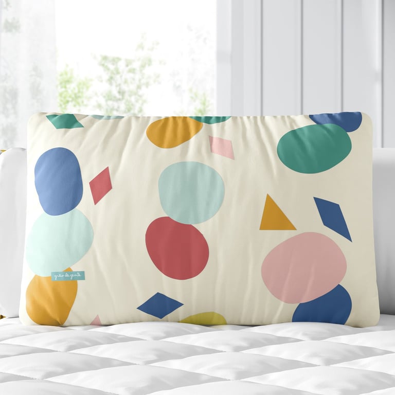 Almofada Retangular Colorido Geométrico Vintage 39cm