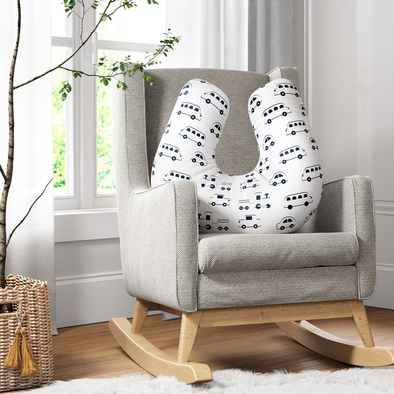 Almofada Amamentação Carrinho, Ônibus e Trem Azul — vista alternativa