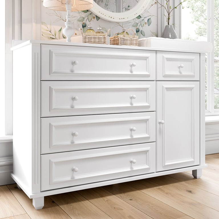 Cômoda Infantil Branco com Porta Paris