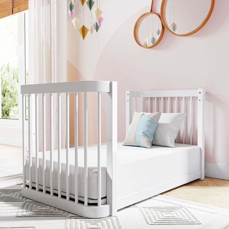 Berço Americano Branco Evolutivo + Mini Colchão Brinde