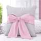 Almofada Laço Rosa/Cinza 38cm - imagem 1