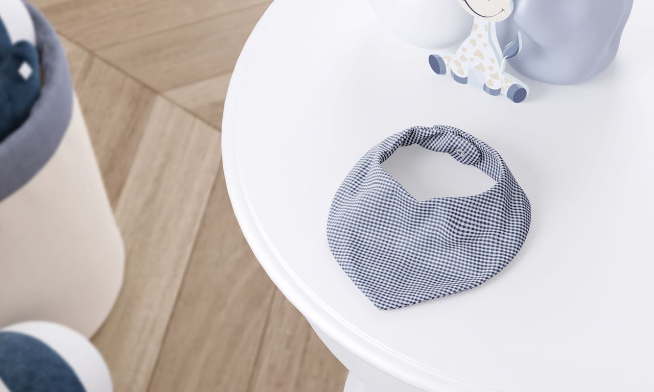 Babador Bandana Xadrez Azul Marinho