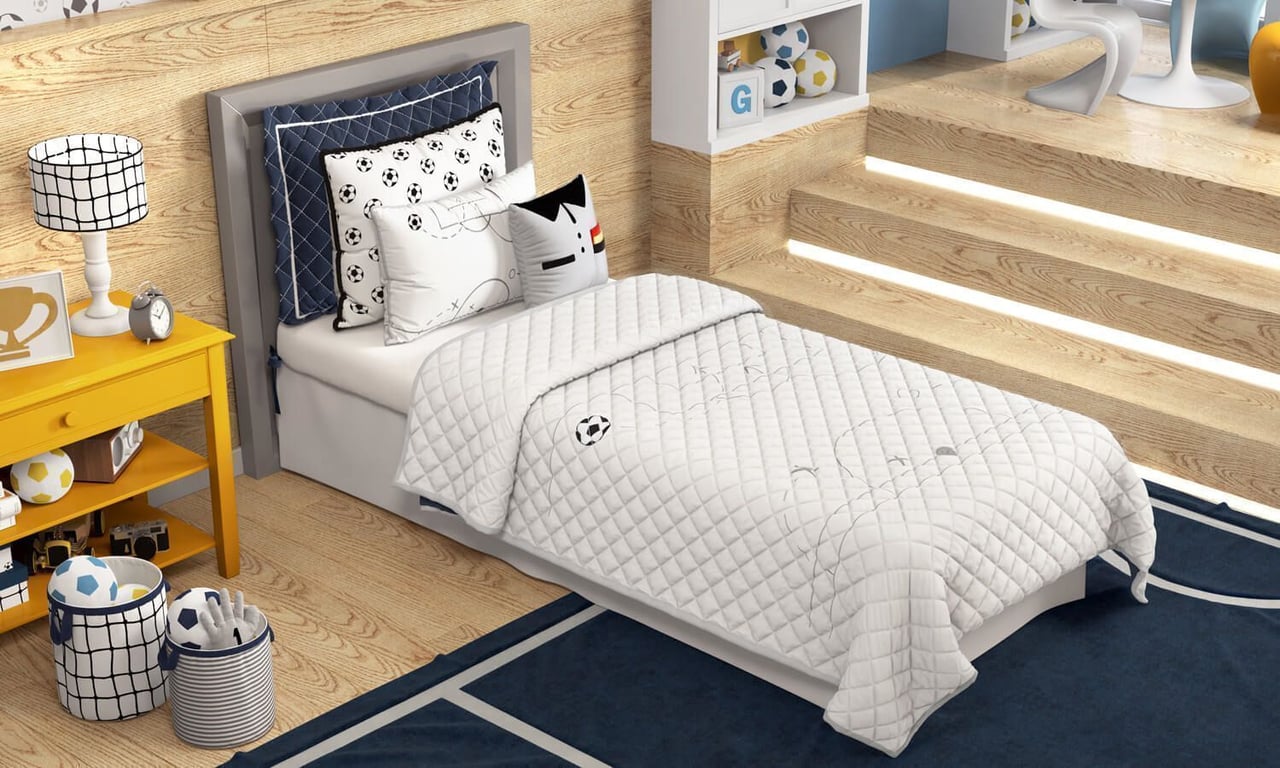 Edredom Infantil Solteiro Esquema Tático — vista alternativa