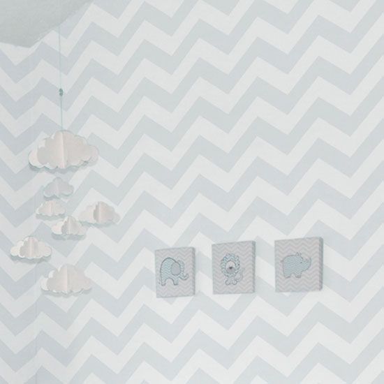 Papel de Parede Chevron Cinza 10m