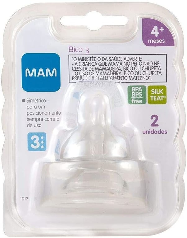 Bico de Mamadeira Tam 3 (4M+) Fluxo Rápido 2 Peças