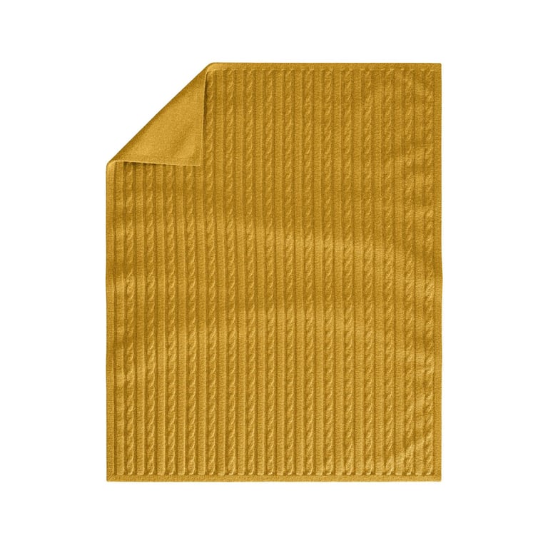 Manta Tricot Trança Amarelo Mostarda 1M — vista alternativa