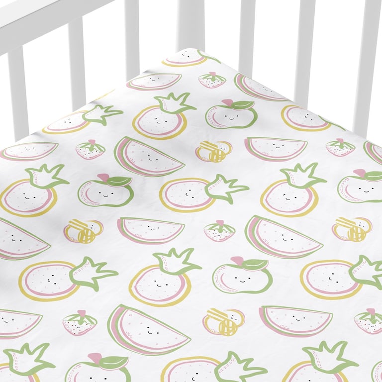 Lençol Berço com Elástico Frutinhas Colorido