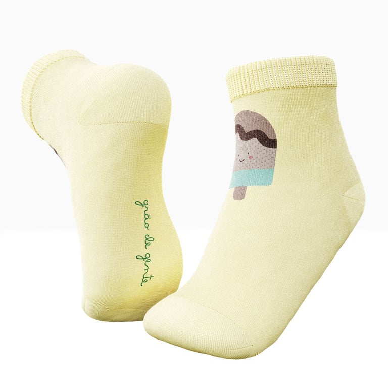 Kit Meia Infantil Tal Mãe Tal Filha Trocapé Picolé e Donuts Rosa 4 Pares — vista alternativa