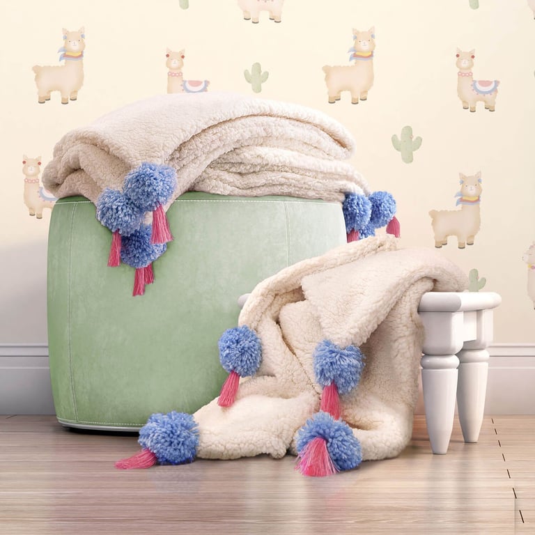 Cobertor Pelúcia com Tassel 75cm