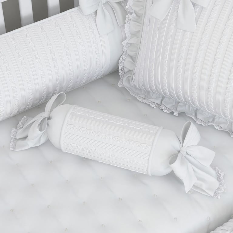 Almofada Apoio Bala Tricot Luxo Azul 60cm