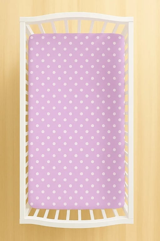 Lençol Berço com Elástico Poá Lilás