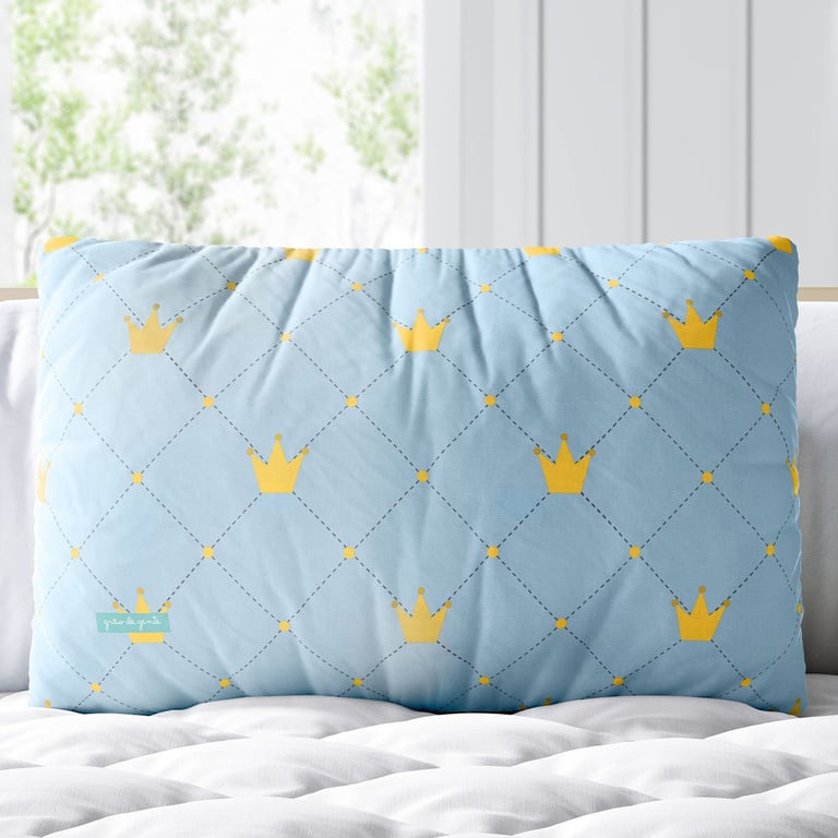 Almofada Retangular Xadrez Realeza Azul 35cm