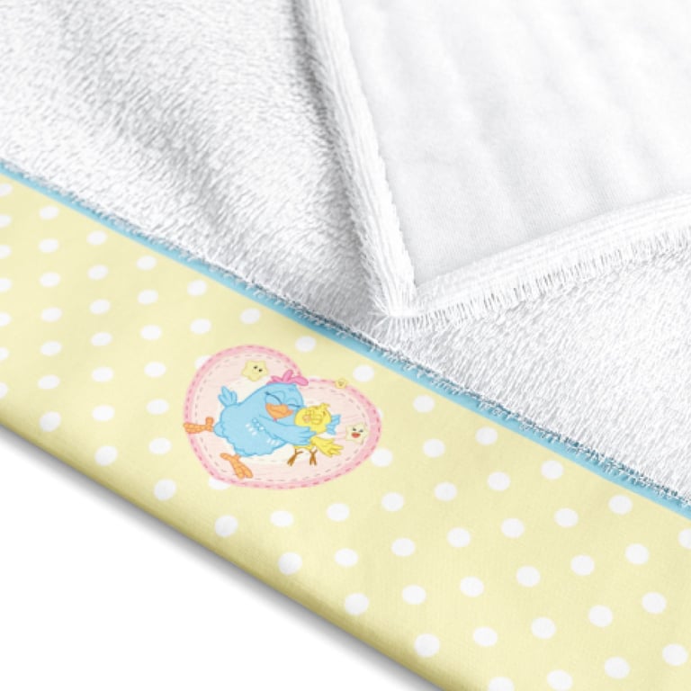 Toalha Fralda Galinha Pintadinha Poá Amarelo 1,05M