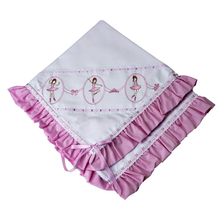 Manta Piquet Amigas Bailarinas Rosa 75cm