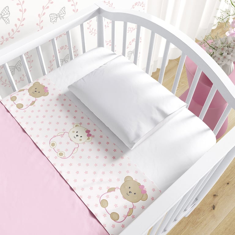 Jogo de Lençol Berço Ursinha Floral 3 peças — vista alternativa