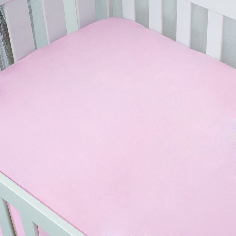 Lençol Berço com Elástico Rosa
