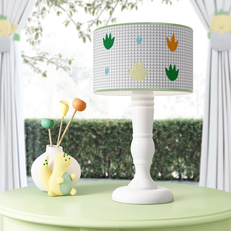 Abajur Madeira Pegadas de Dinossauros