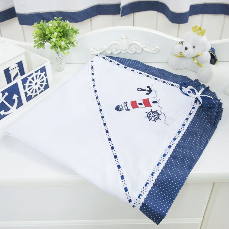 Manta Piquet Luxo Marítimo 80cm