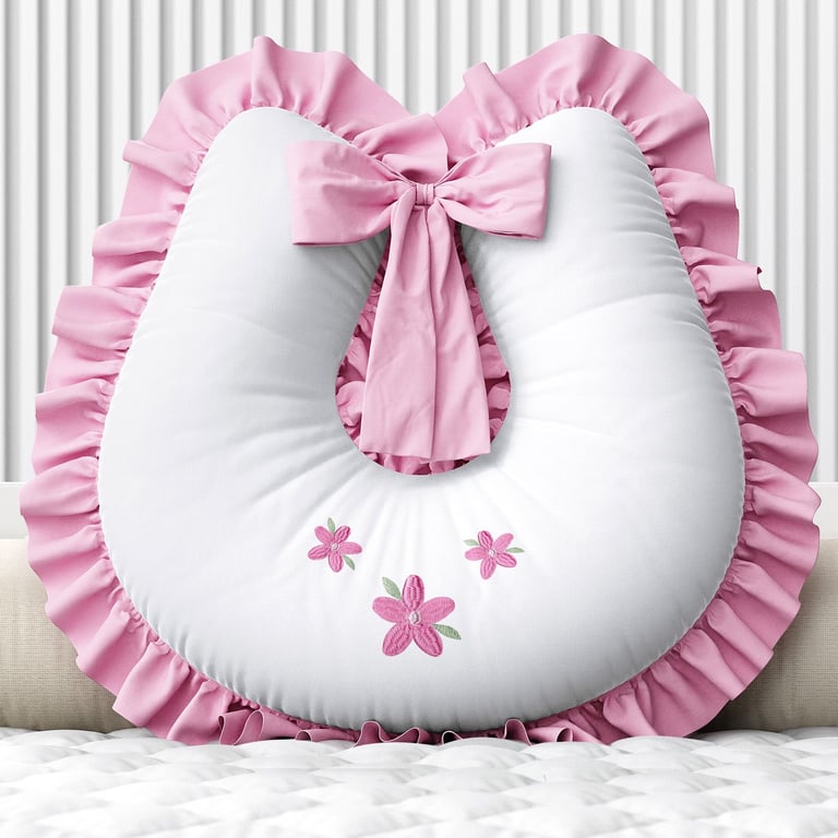 Almofada Amamentação Florzinhas Rosa