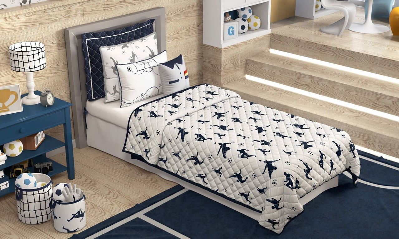 Edredom Infantil Solteiro Jogadores — vista alternativa