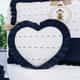 Almofada Coração com Babado Azul Marinho 33cm - imagem 2