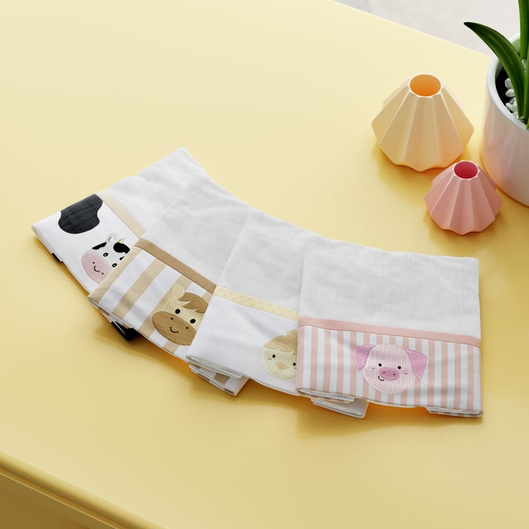 Jogo de Fraldas de Boca com Barra Bordado Fazendinha