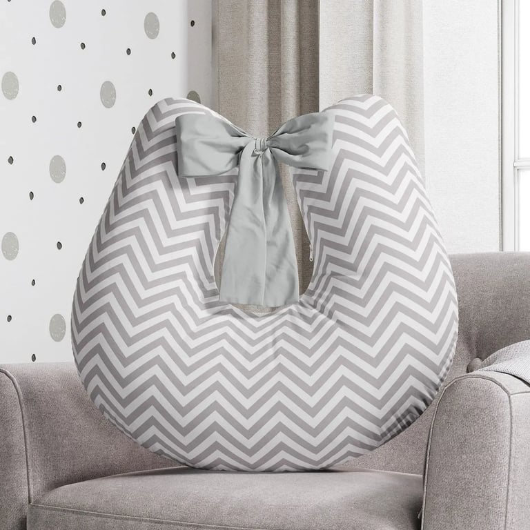 Almofada Amamentação Chevron Cinza — vista alternativa