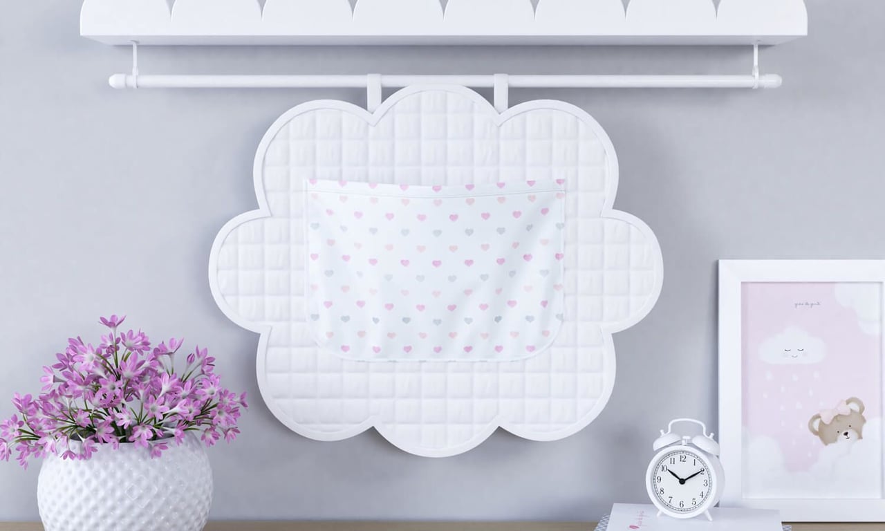 Porta Fraldas Varão Corações