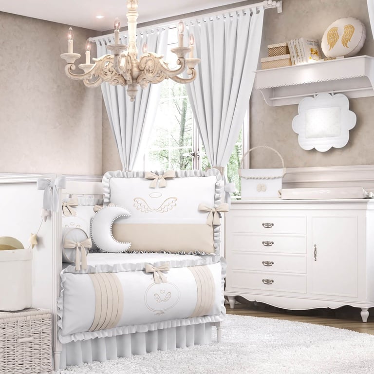 Quarto de Bebê Completo Anjo 16 Peças