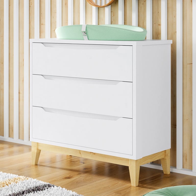 Cômoda Infantil Branco Retrô Amor Perfeito