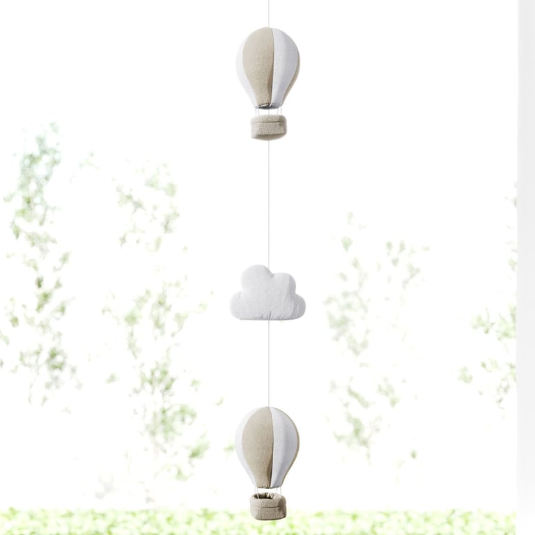 Pêndulo Cortina Nuvem Balão Bege