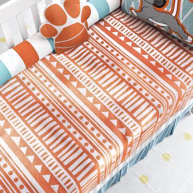 Manta Bebê Tricot Estampa Étnica O Rei Leão Laranja 1m