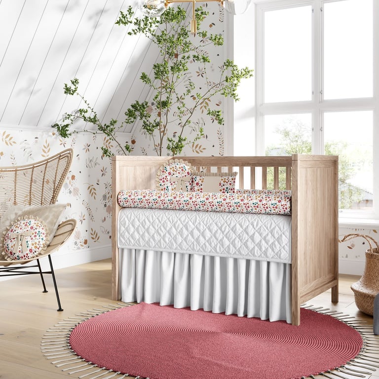 Kit Berço Rolinhos Florido Bege 8 Peças — vista alternativa