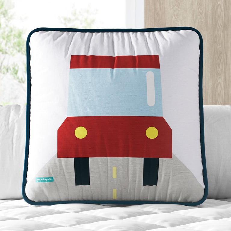 Almofada Quadrada Carrinho na Pista 30cm