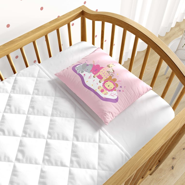 Fronha Bebê Animais Selva Baby Rosa