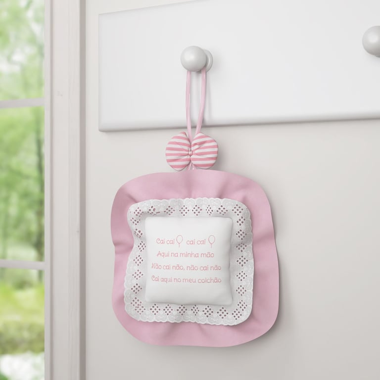 Medalhão Maternidade Cai Cai Balão Rosa