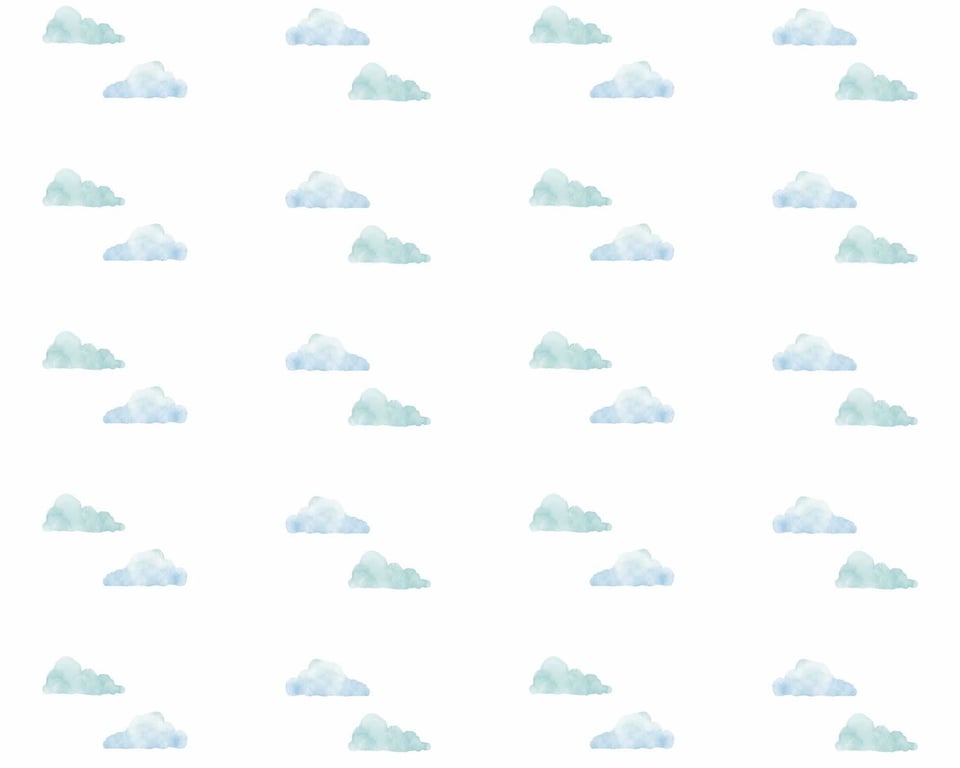 Papel de Parede Nuvens Aquareladas Azul