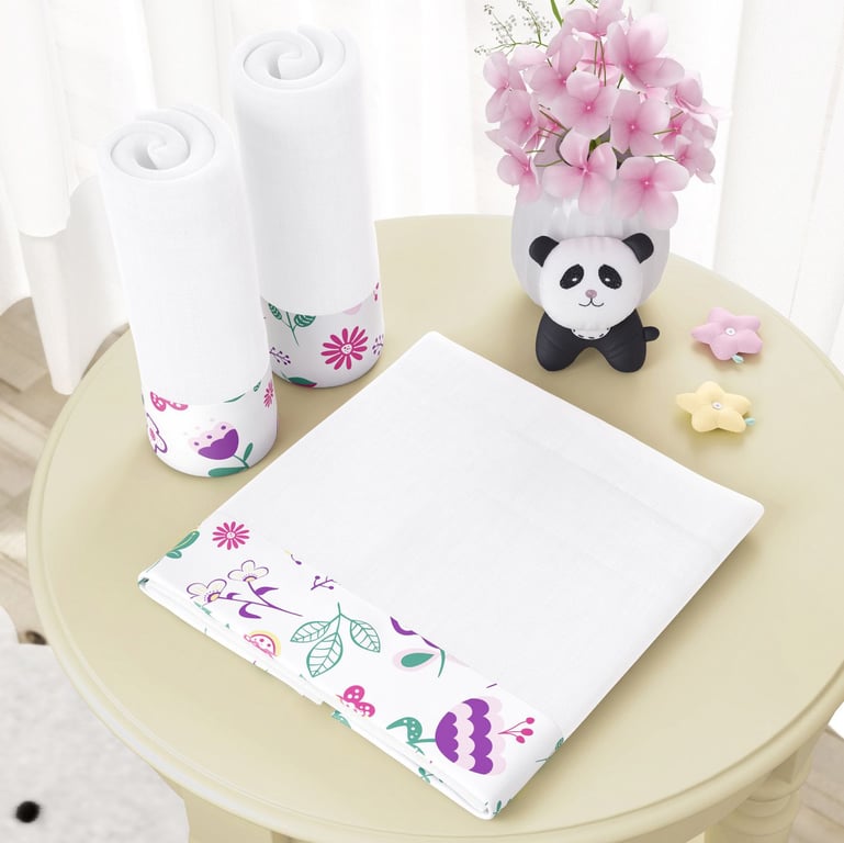 Jogo de Fraldas Ombro Barra Floral Moderna com 3