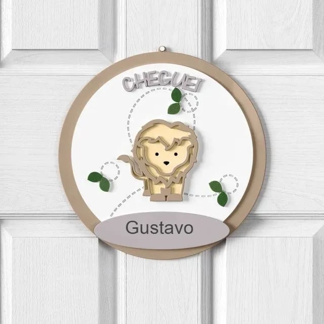 Porta Maternidade Personalizado Safári Baby - Gustavo