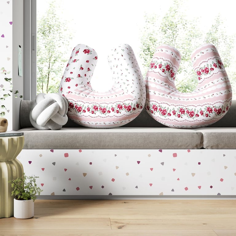 Almofada Amamentação Dupla Face Patchwork Rosa — vista alternativa