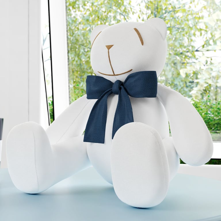 Urso Laço Azul Marinho 34cm