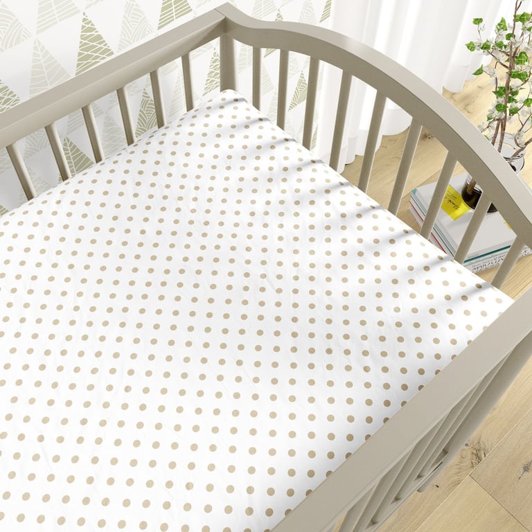 Lençol Berço com Elástico Poá Bege — vista alternativa