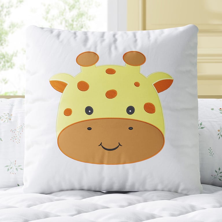 Almofada Quadrada Amiguinha Girafa Bordada 30cm